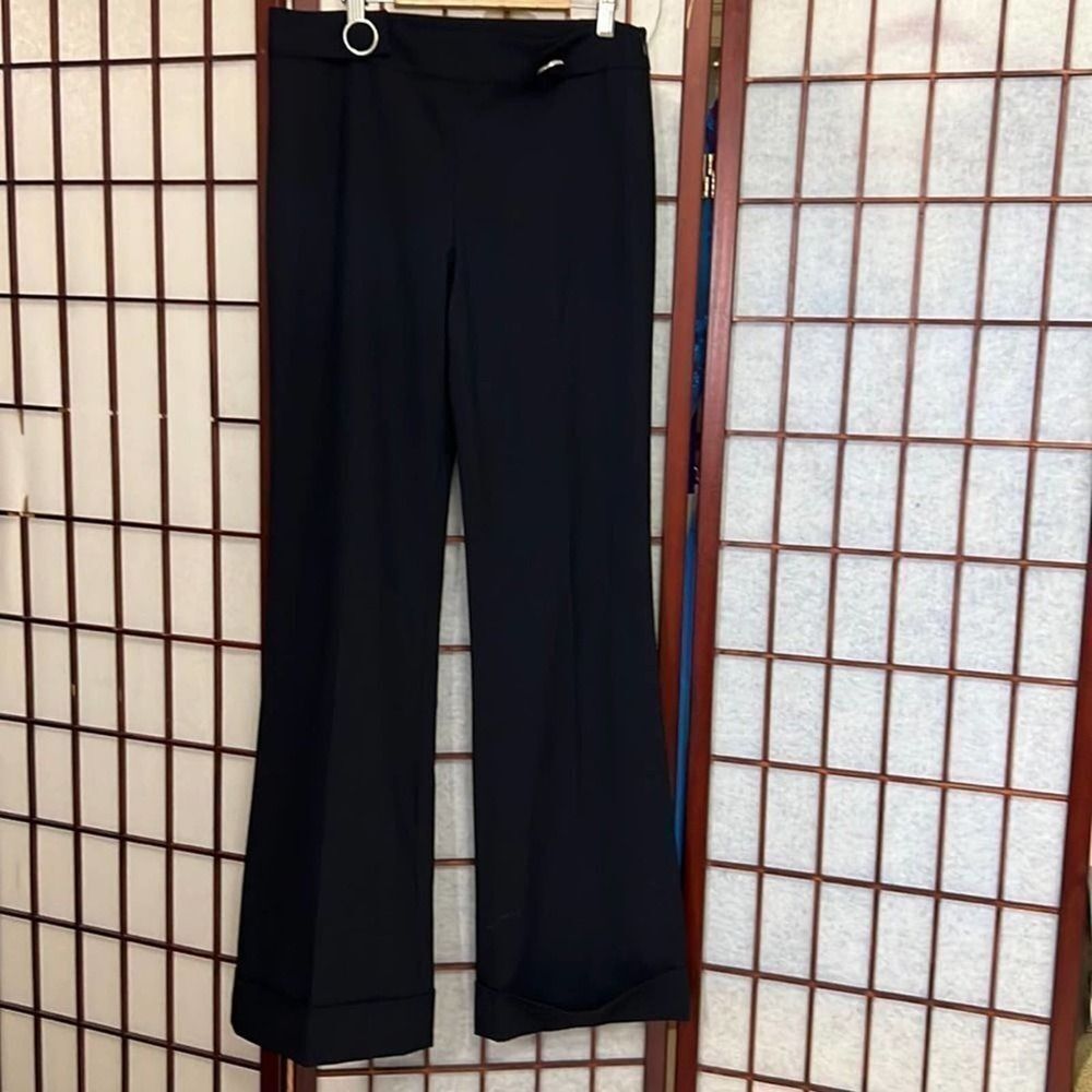 TORY BURCH CUFF FLARE LEG BLACK DRESS PANTS‎ SIZE 4